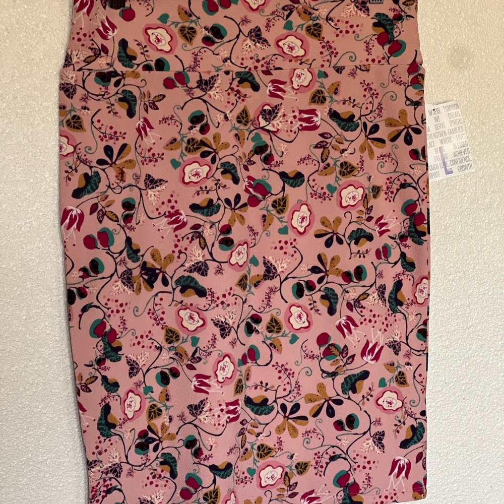 Floral Pink Pencil Skirt
